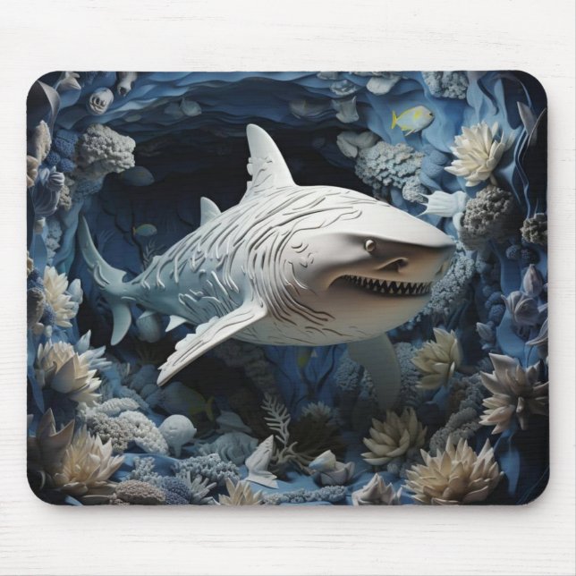 Mousepad Tubarão 3D vibrante (Frente)