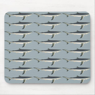 Mousepad Tubarão Azul, Vida Marinha Aquática Oceânica Vinta