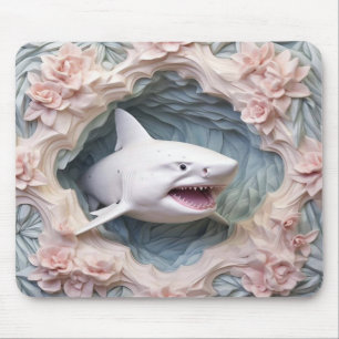 Mousepad Tubarão Branco 3D