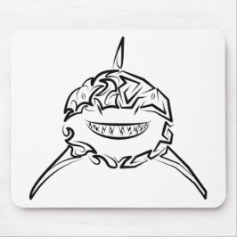 Mousepad Tubarão-branco-Excelente-tribal preto e branco