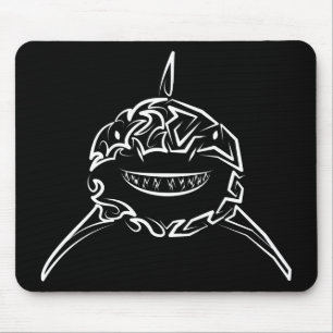 Mousepad Tubarão-branco-Excelente-tribal preto e branco