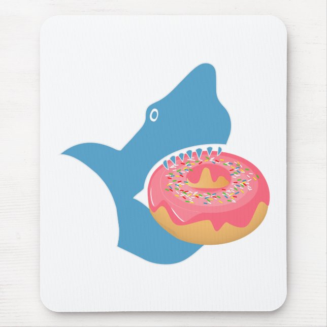 Mousepad Tubarão comendo uma rosquinha (Frente)