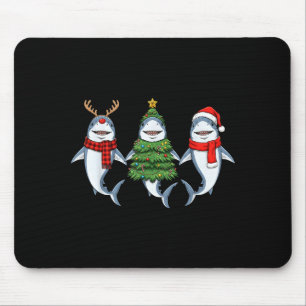 Mousepad Tubarão de Natal Retro Papai Noel Rena