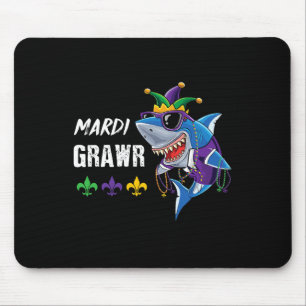 Mousepad Tubarão de Nova Orleans, Mardi Gras, Cute, Terça-f