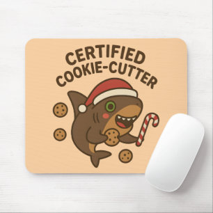 Mousepad Tubarão engraçado de Natal com piada Certificada C