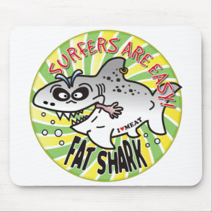 Mousepad Tubarão gordo fácil dos surfistas