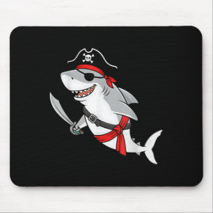 Mousepad Tubarão Pirata Menino Engraçado Halloween Infantil