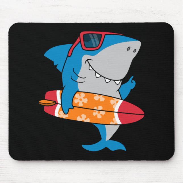 Mousepad Tubarão-surfista legal (Frente)