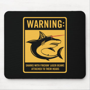 Mousepad tubarões com os raios laser do frickin unidos