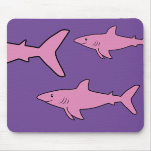 Mousepad Tubarões cor-de-rosa