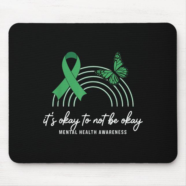 Mousepad Tudo Bem Não Estar Bem Conscientização sobre Saúde (Frente)