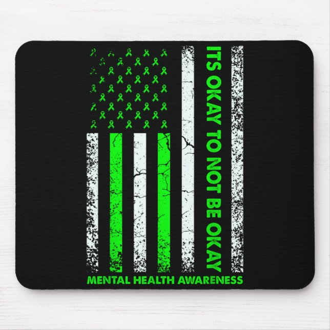 Mousepad Tudo Bem Não Estar Bem Conscientização sobre Saúde (Frente)