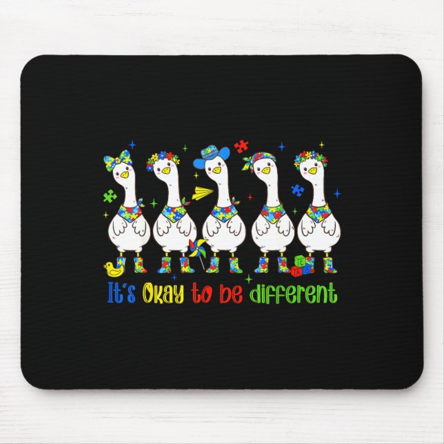 Mousepad Tudo-bem ser diferente cute ganso-bobo autismo (Frente)