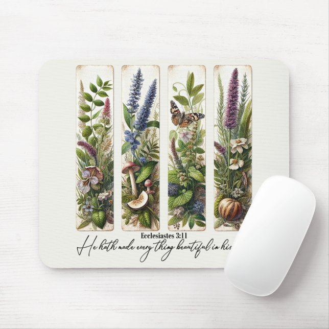 Mousepad Tudo bonito em seu tempo botânico (Com mouse)