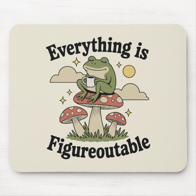 Mousepad Tudo é solucionável com café, sapo (Frente)