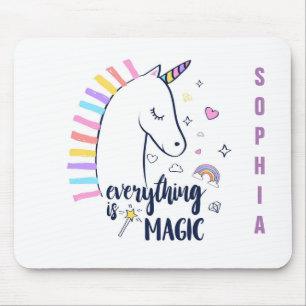 Mousepad Tudo é unicórnio mágico