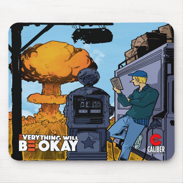 Mousepad Tudo ficará bem com o botão do mouse (Frente)