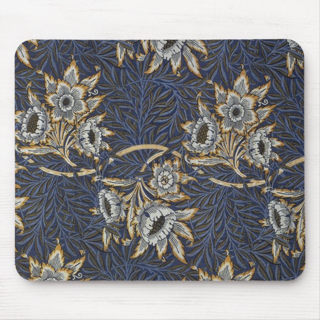 Mousepad Tulipa de William Morris com padrão de salgueiro e (Frente)