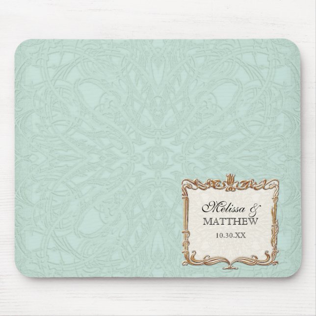 Mousepad Tulipa do ouro do falso do laço de Nouveau do art (Frente)