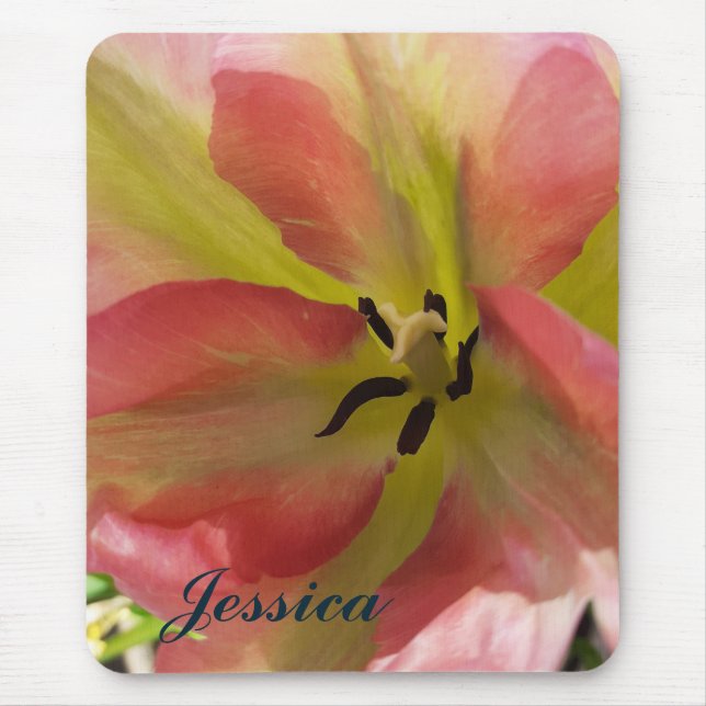 Mousepad Tulipa Rosa e Amarela (Frente)
