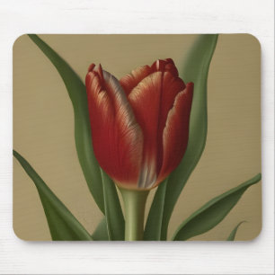 Mousepad Tulipa Vermelha chique Adorável