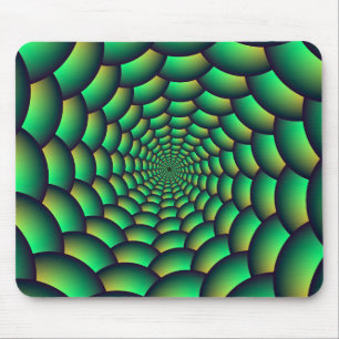 Mousepad Túnel verde da espiral da bola