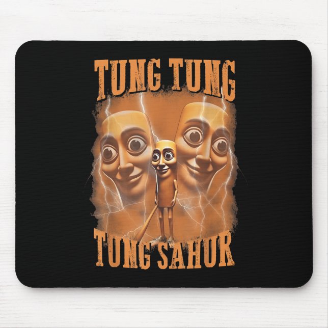 Mousepad Tung Tung Tung Sahur Funny Meme Brainrot Humor Gen (Frente)