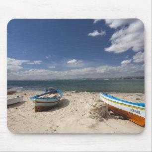 Mousepad Tunísia, Cap Bon, Hammamet, barcos de pesca em