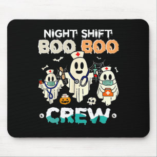 Mousepad Turno Boo Crew Enfermeira Ghost Halloween Enfermei