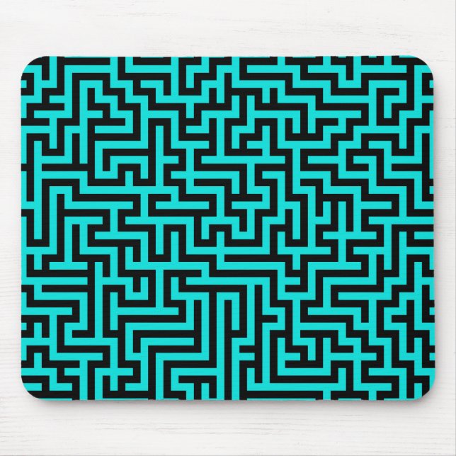 Mousepad Turquesa Black Mazle Lines (Frente)