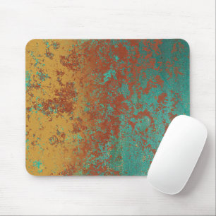 Mousepad Turquesa de Cobre Textura Marrom Azul Laranja