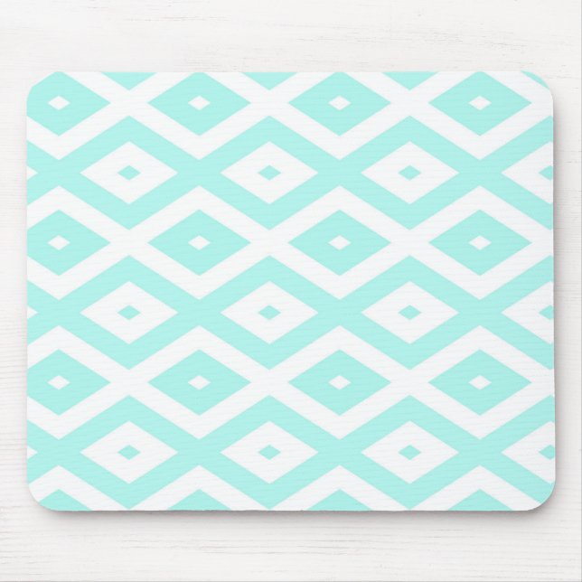 Mousepad Turquesa e padrão de diamante branco (Frente)