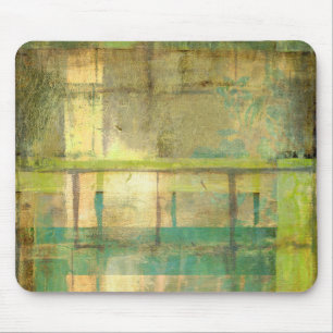 Mousepad Turquesa e pintura de Abstrato verde