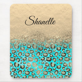 Mousepad Turquesa Leopardo com brilho