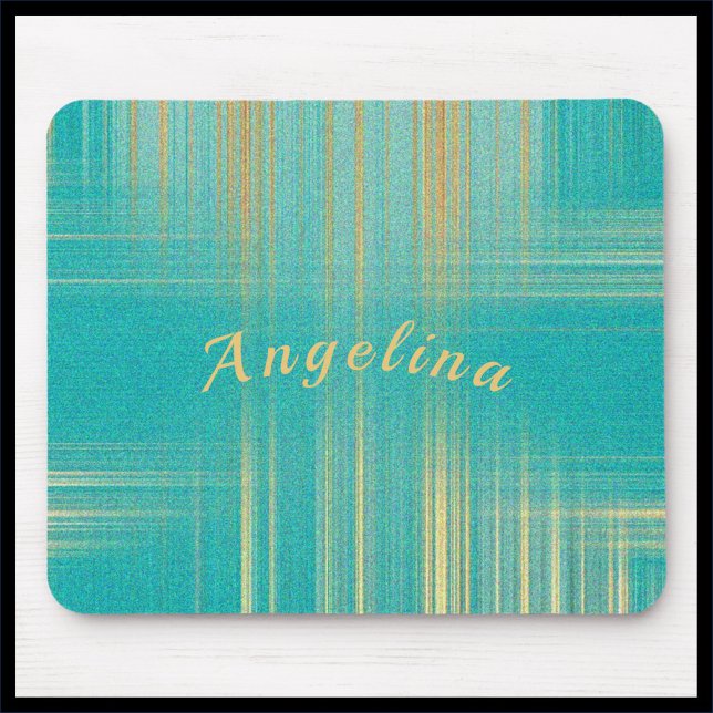 Mousepad Turquesa moderna e Dourada (Criador carregado)