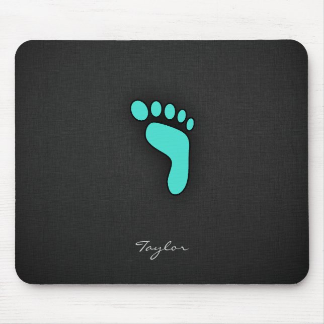Mousepad Turquesa, Pegada Verde Azul (Frente)