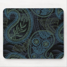 Mousepad Turquesa Romântica, Blue & Green Paisley