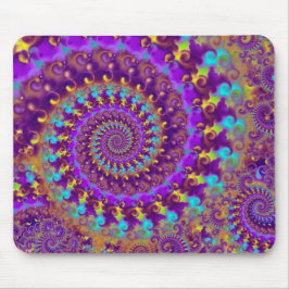Mousepad Turquesa roxa & amarelo do teste padrão do Fractal