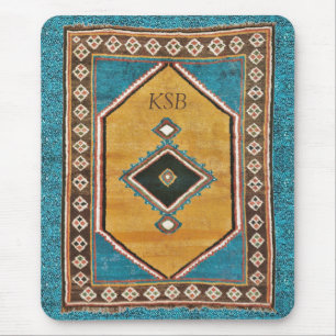 Mousepad Turquesa Tesouro Antiquado Pérsico Oriental Rug