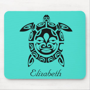 Mousepad Turquesa tribal feita sob encomenda da tartaruga