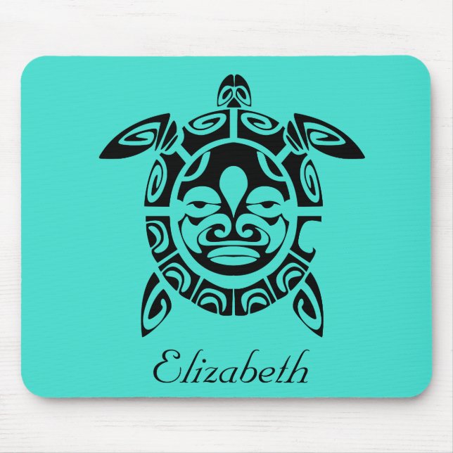Mousepad Turquesa tribal feita sob encomenda da tartaruga (Frente)