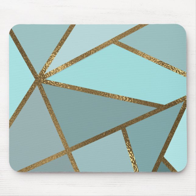 Mousepad Turquesa Verde Azul Espuma do Mar & Geométrico Bro (Frente)
