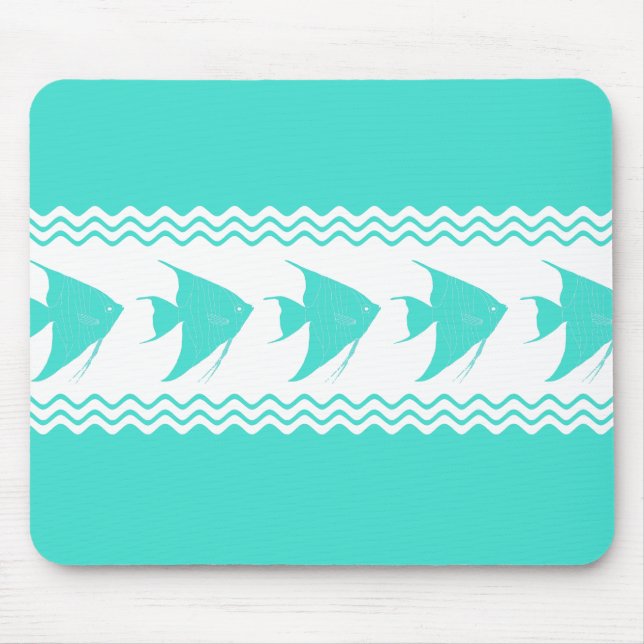 Mousepad Turquesa White Costeira Belga Stripes (Frente)
