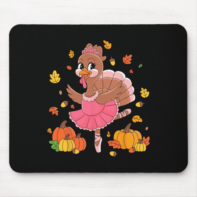 Mousepad Turquia Dançando Balé Dançarino no Dia de Ação de  (Frente)