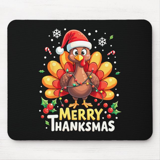 Mousepad Turquia Papais noeis Feliz Feliz Feliz Ação de Gra (Frente)