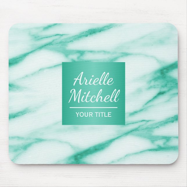 Mousepad Turquoise Elegante Profissional Alabastro Marble (Frente)