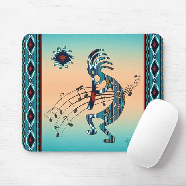 Mousepad Turquoise Kokopelli (Com mouse)