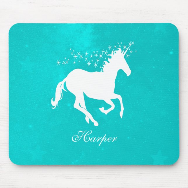 Mousepad Turquoise Unicorn - Mouse Personalizado (Frente)