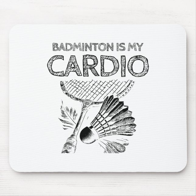 Mousepad Turtle Badminton Player Shuttle Racket (Frente)