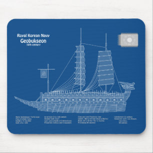 Mousepad Turtle Ship Geobukseon - Ship Blueprint ABD